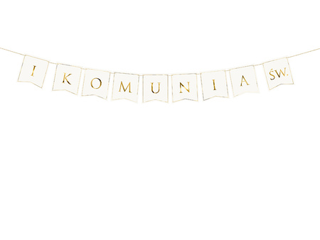 Baner Pierwsza Komunia Święta biały 15 x 133 cm