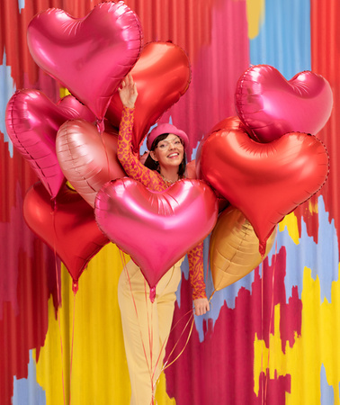 Balon foliowy Walentynki Serce czerwony 65 x 75 cm