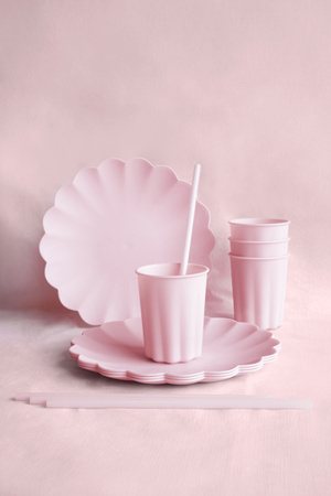Słomki plastikowe, 23 cm, różowy (1 op. / 12 szt.)
