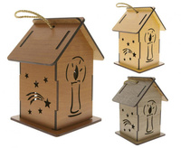 Lampion drewniany adwentowy na Boże Narodzenie do dekoracji stołu