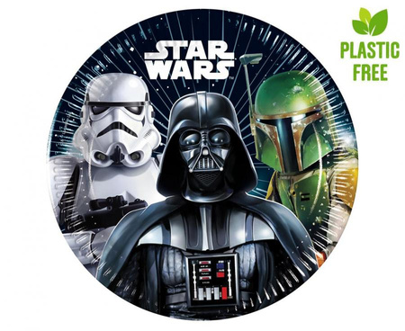 #PT20 Talerzyki papierowe Star Wars Galaxy, next generation 20cm, 8 szt. (plastic-free), (papier FSC)