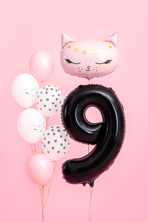 Balon foliowy Cyfra 9 czarny 86 cm