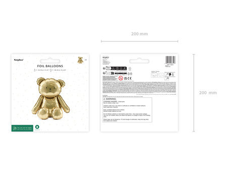 Balon foliowy Miś siedzący złoty 51 cm PartyDeco