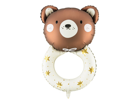 Balon foliowy Baby Shower Grzechotka miś brązowy 61 x 88 cm