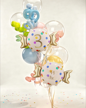 Balon foliowy Cukierek 3 urodziny Happy 3 Birthday 61 x 37 cm
