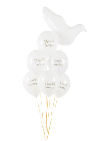 Balon lateksowy Chrzest Święty Pastel biały 30 cm
