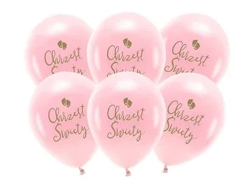 BALONY ECO 33CM CHRZEST ŚW. RUMIANY RÓŻ