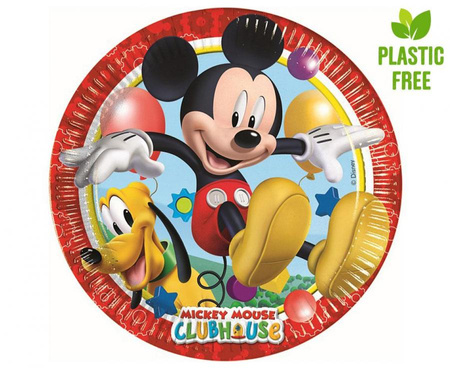 #PT23 Talerzyki papierowe Playful Mickey (Disney), next generation, 23cm, 8 szt. (plastic-free)