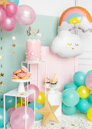 Topper na tort Happy Birthday złoty 22,5 cm