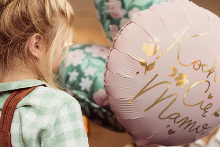Balon foliowy Kocham Cię Mamo różowy 45 cm