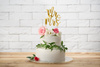 Topper na tort Ślub Mr&Mrs złoty 25,5 cm