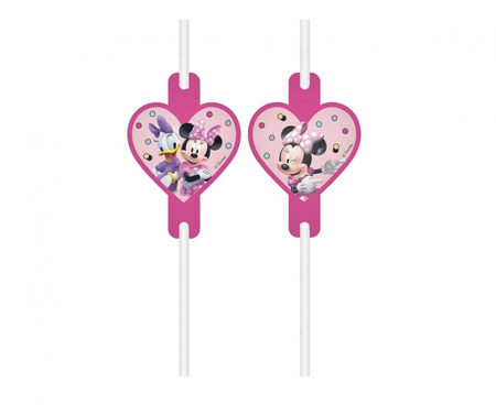 #PR Rurki (słomki) papierowe z medalionem Minnie Junior, 4 szt.