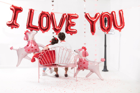 Balon foliowy I Love You, 260x40 cm, czerwony