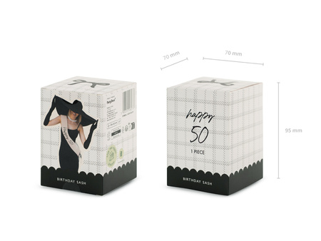 Szarfa Happy 50, krem, 76 cm