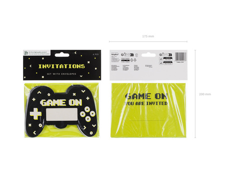 Zaproszenia Gamepad, mix (1 op. / 6 szt.)