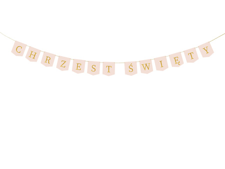 Baner ''Chrzest Święty'', 2 m, jasny różowy