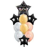 Zestaw balony na Sylwestra - balon foliowy gwiazdka Happy New Year - Premium 3