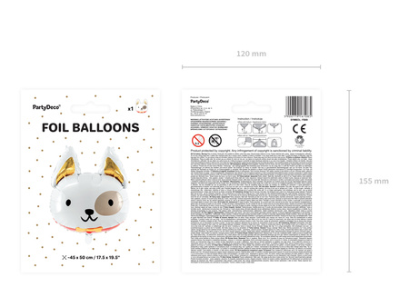 Balon foliowy Pies, 56x65 cm, mix