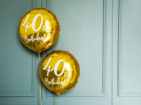 Balon foliowy 40 urodziny 40th Birthday złoty 45 cm