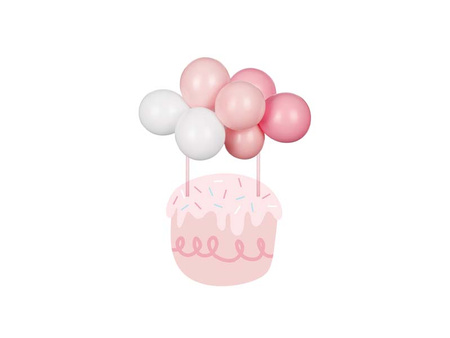 Balonowy topper na tort, różowy,  29 cm