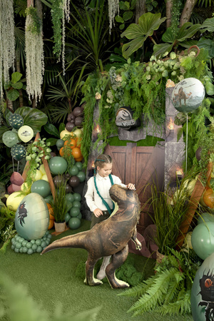 Balon foliowy Jurassic World T-Rex brązowy 92 x 98 cm