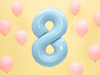 Balon foliowy Cyfra 8 jasnoniebieski 86 cm