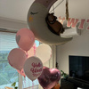 Zestaw balonów z helem KSIĘŻYC Z MISIEM różowy