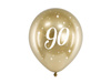 Balony lateksowe 90 urodziny Happy 90 Birthday Glossy złote 30 cm 6 szt.