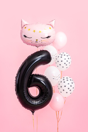 Balon foliowy Cyfra 6 czarny 86 cm