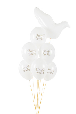 Balony lateksowe Chrzest Święty Pastel białe 30 cm 6 szt.