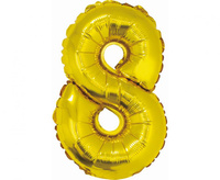 Balon foliowy Cyfra 8 złoty 35 cm