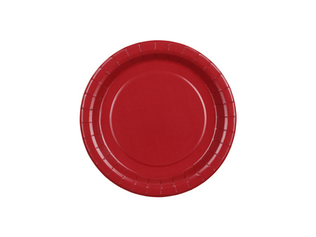 Talerzyki papierowe czerwone 18 cm 6 szt. PartyDeco