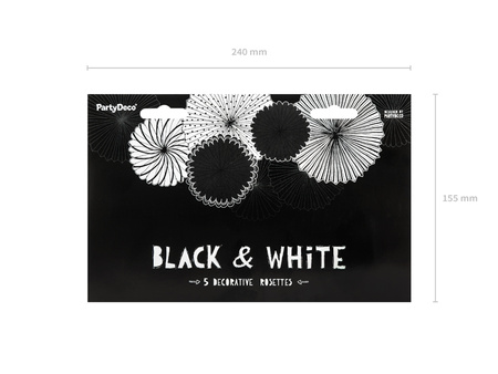 Rozety dekoracyjne Black & White 5 szt.