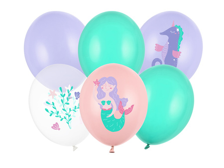 Balony lateksowe Morskie Świat mix 30 cm 6 szt.