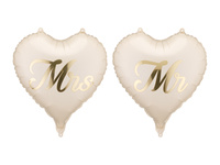 Balony foliowe serca MR i MRS 45 cm 2 szt.
