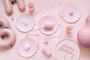 Topper akrylowy na tort Happy Birthday, jasny róż, 16.5 cm