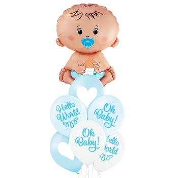 Zestaw balonów BOBAS niebieski - opcja hel