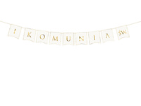Baner Pierwsza Komunia Święta biały 15 x 133 cm
