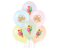 Balony lateksowe Ice Cream kremowe 29 cm 6 szt.