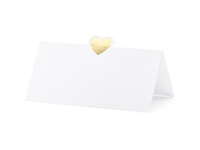 Wizytówki na stół Serce złote 10 x 5 cm 10 szt.