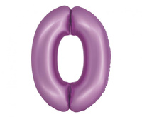 Balon foliowy Smart, Cyfra 0, lawendowa matowa, 76 cm