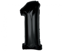 Balon foliowy Smart, cyfra 1, czarna, 92 cm