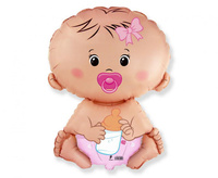 Balon foliowy Baby Shower Bobas Dziewczynka 60 cm