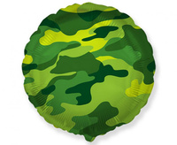 Balon foliowy okrągły moro zielony 45 cm