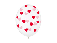 Balony lateksowe Walentynki Serduszka czerwone przezroczyste 30 cm 6 szt.