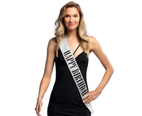 Szarfa "Happy Birthday" srebrna