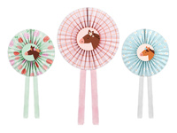 Rozety dekoracyjne Konie 35 cm, mix 3 szt. – idealne na urodziny dzieci