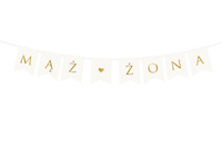 Baner Ślub Mąż Żona biały 15 x 110 cm