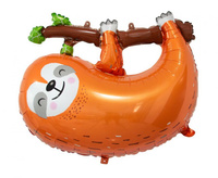 Balon foliowy Leniwiec, 68x55 cm, brązowy