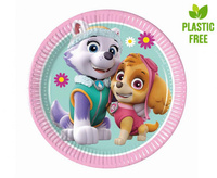 #PT20 Talerzyki papierowe Paw Patrol Skye & Everest (Nickelodeon), 20cm, 8 szt. (plastic-free)